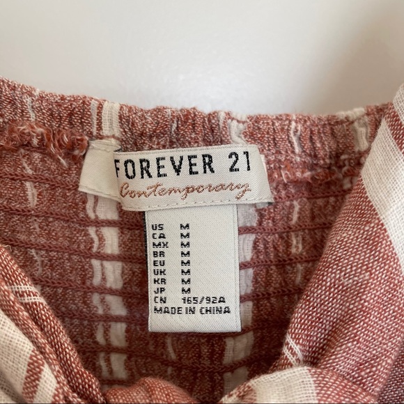 FOREVER 21 Striped Print Maxi Dress Tie Front - Picture 7 of 8